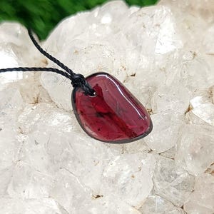 Handmade Red Garnet Gemstone Pendant: Unique Birthstone Necklace