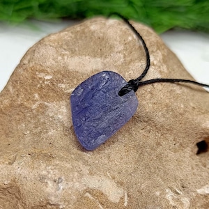 Raw Tanzanite Crystal Necklace: Gemstone Pendant, Birthday Gift