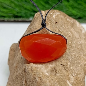 Natural Carnelian Necklace, Dainty Orange Carnelian Crystal Necklace, Red Real Gemstone Pendant, Dainty Witchy Jewelry, Unique Gift For Her
