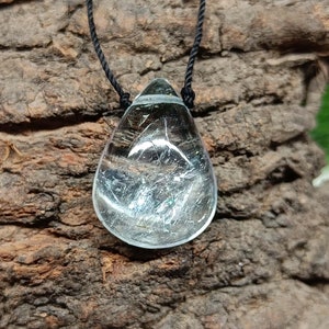 Handmade White Topaz Teardrop Pendant Necklace - 40 Cts