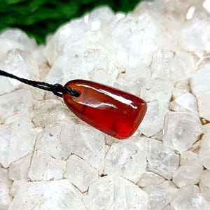 Natural Hessonite Garnet Pendant: Handmade Gemstone Necklace