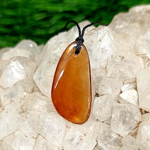 Natural Hessonite Garnet Pendant: Handmade Gemstone Necklace