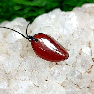 Natural Hessonite Garnet Pendant: Handmade Gemstone Necklace