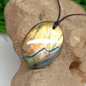 Labradorite Stone Pendant Necklace: Energy Gemstone, Yoga Jewelry