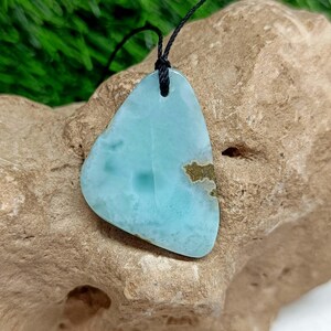 Natural Blue Larimar Gemstone Necklace, Larimar Jewelry, Larimar Necklace, Healing Jewelry Gift, Waterproof Crystal Choker, Larimar Pendant,