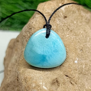 Natural Larimar Gemstone Necklace: Waterproof Crystal Choker