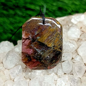 Tourmaline Crystal Necklace, Root Chakra Pendant Best Gift For Brother, Mens Gift Idea, Healing Stone Necklaces, Gift Pendant For Wife,