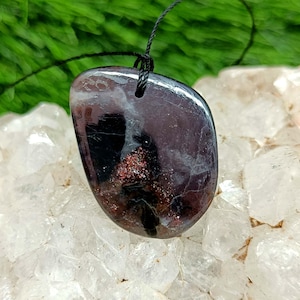 Iolite Sunstone Pendant: Genuine Gemstone Necklace, September Birthstone