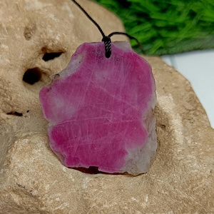 Natural Ruby Slice Pendant: July Birthstone Necklace