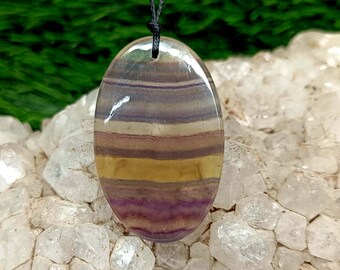 Fluorite Necklace For Women Men, Purple Fluorite Jewelry, Natural Fluorite Necklace, Gemstone Fluorite Crystal Necklace, Gift For Him