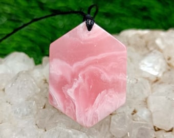 Pink Opal Necklace, Pink Pendant Necklace, Natural Stone Pendant Necklace, Spiritual Protection Gift, Inner Peace Meditation Grounding Gift