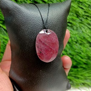 Star Ruby Pendant, Necklace: Protection Gemstone, Adjustable Length, leather necklace, protection necklace, gift for men, raw leather, gemstone necklace, crystal necklace men, taurus zodiac gift, choose crystal, ruby necklace, ruby pendant, ruby jewelry, dainty ruby, ruby carving, handmade jewelry, handcrafted necklace, fashion jewelry, anniversary gift for her, birthday gift for him her, rough necklace,