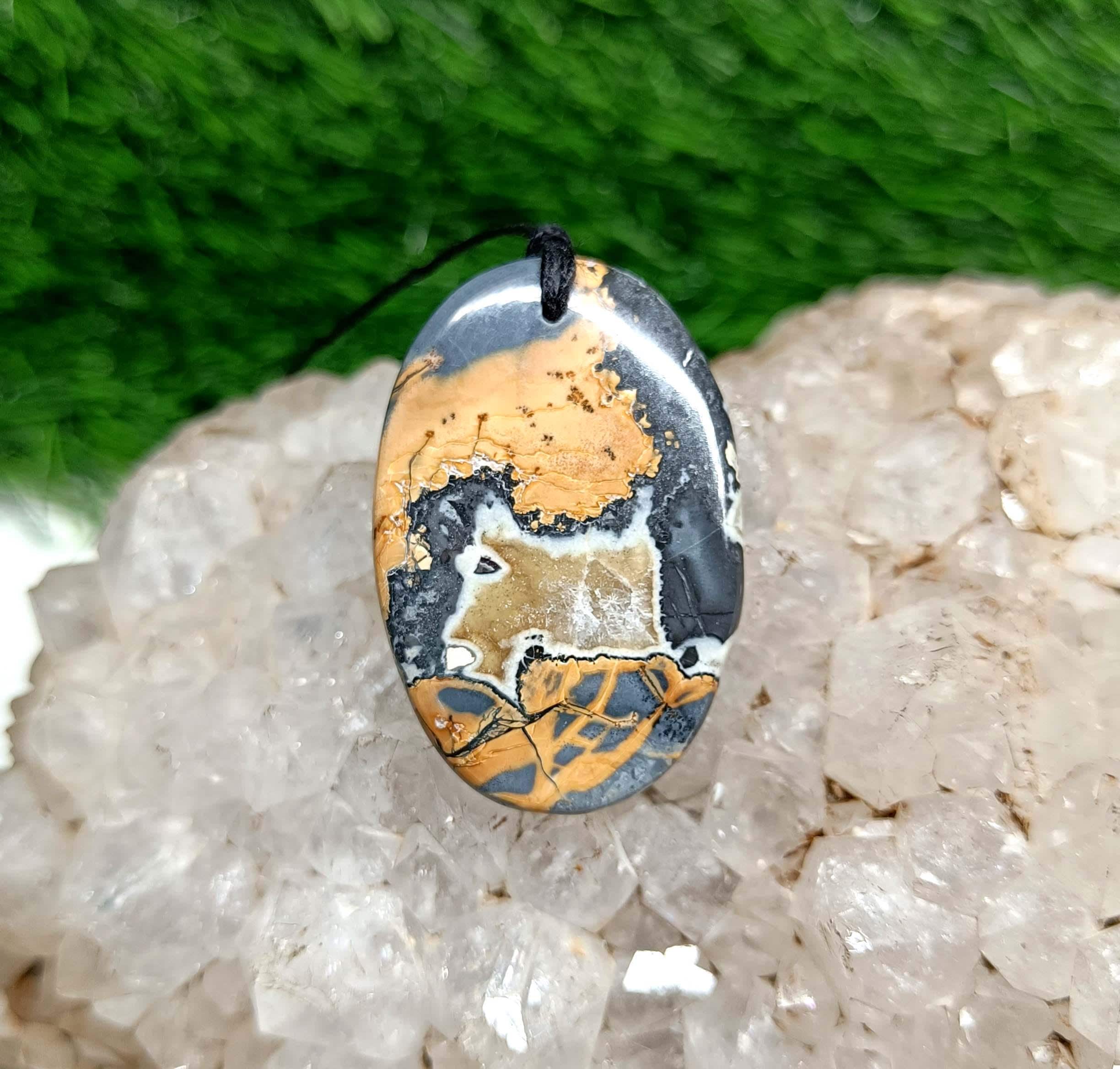 Natural Maligano Jasper Pendant Necklace (43x28 mm)