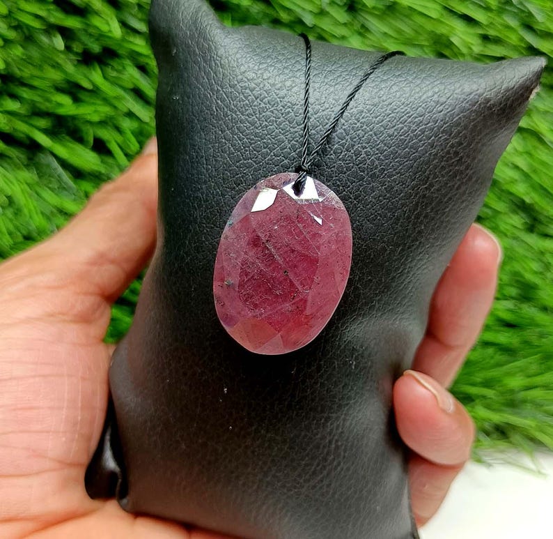 Natural Ruby Necklace, Authentic Ruby Pendant, Men's Ruby Necklace, Handcrafted Ruby Necklace, Birthday Gift, Birthday Gift For Him And Her, image 2