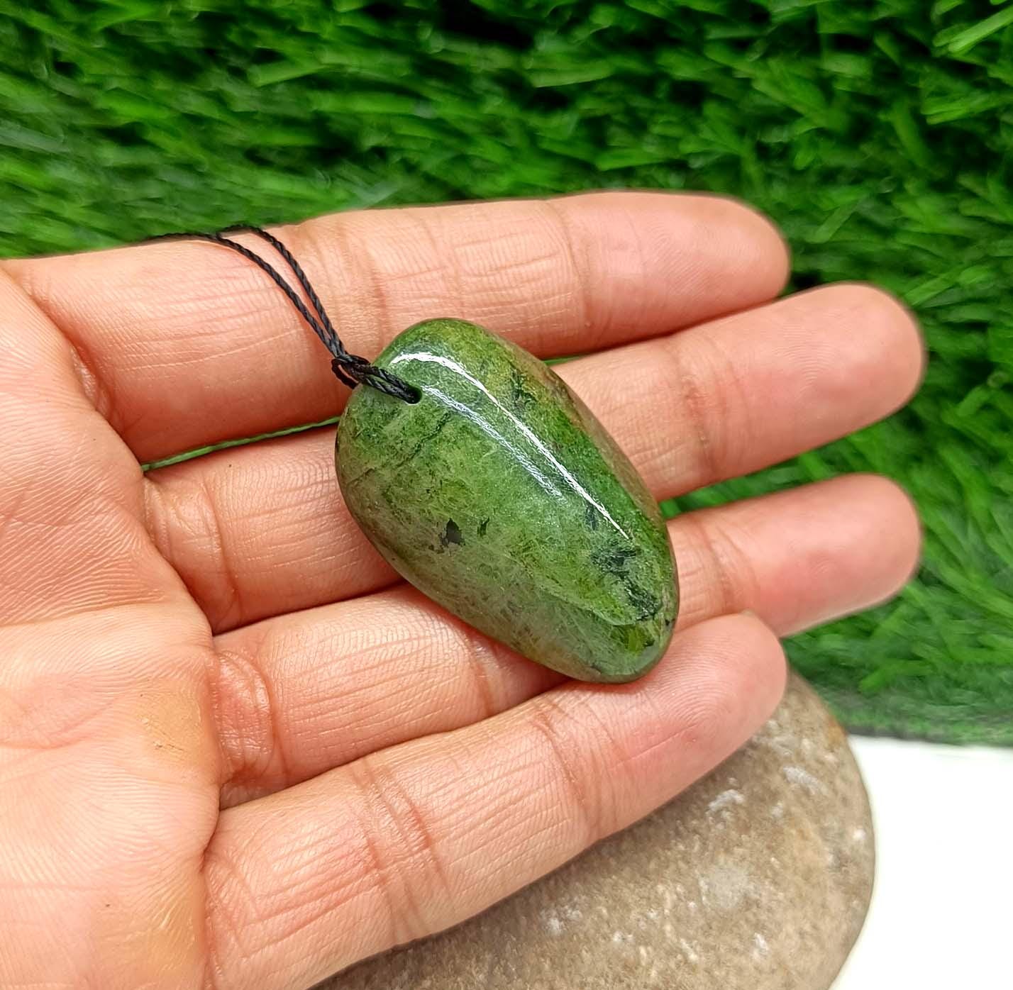 Natural Serpentine Pendant Necklace Serpentine Gemstone Necklace…