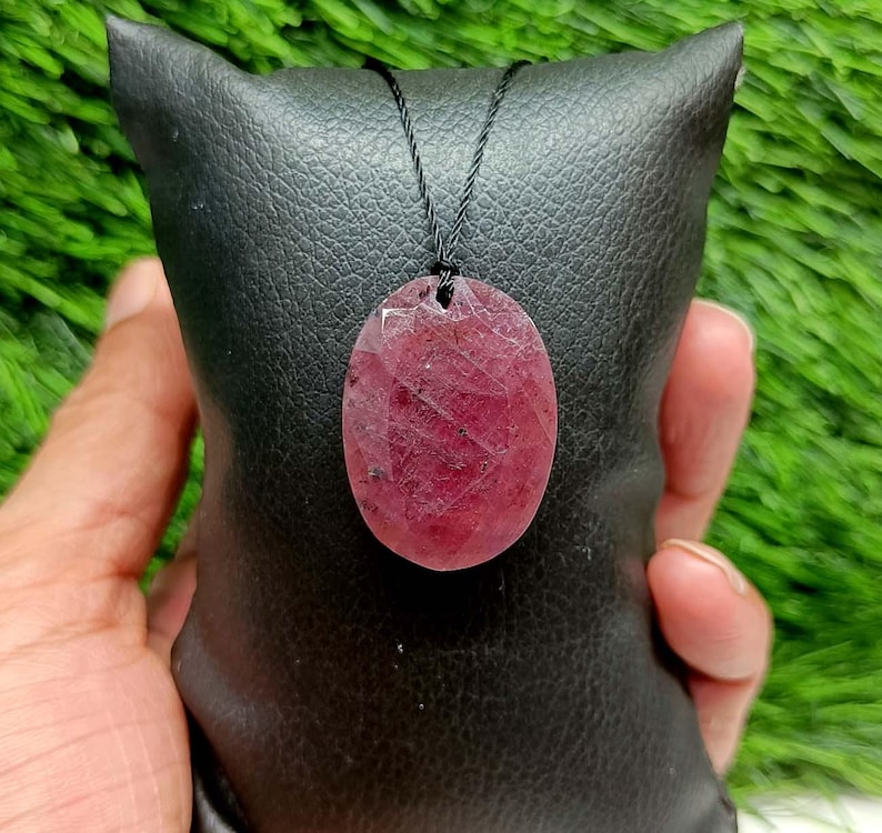 Star Ruby Pendant, Necklace: Protection Gemstone, Adjustable Length, leather necklace, protection necklace, gift for men, raw leather, gemstone necklace, crystal necklace men, taurus zodiac gift, choose crystal, ruby necklace, ruby pendant, ruby jewelry, dainty ruby, ruby carving, handmade jewelry, handcrafted necklace, fashion jewelry, anniversary gift for her, birthday gift for him her, rough necklace,