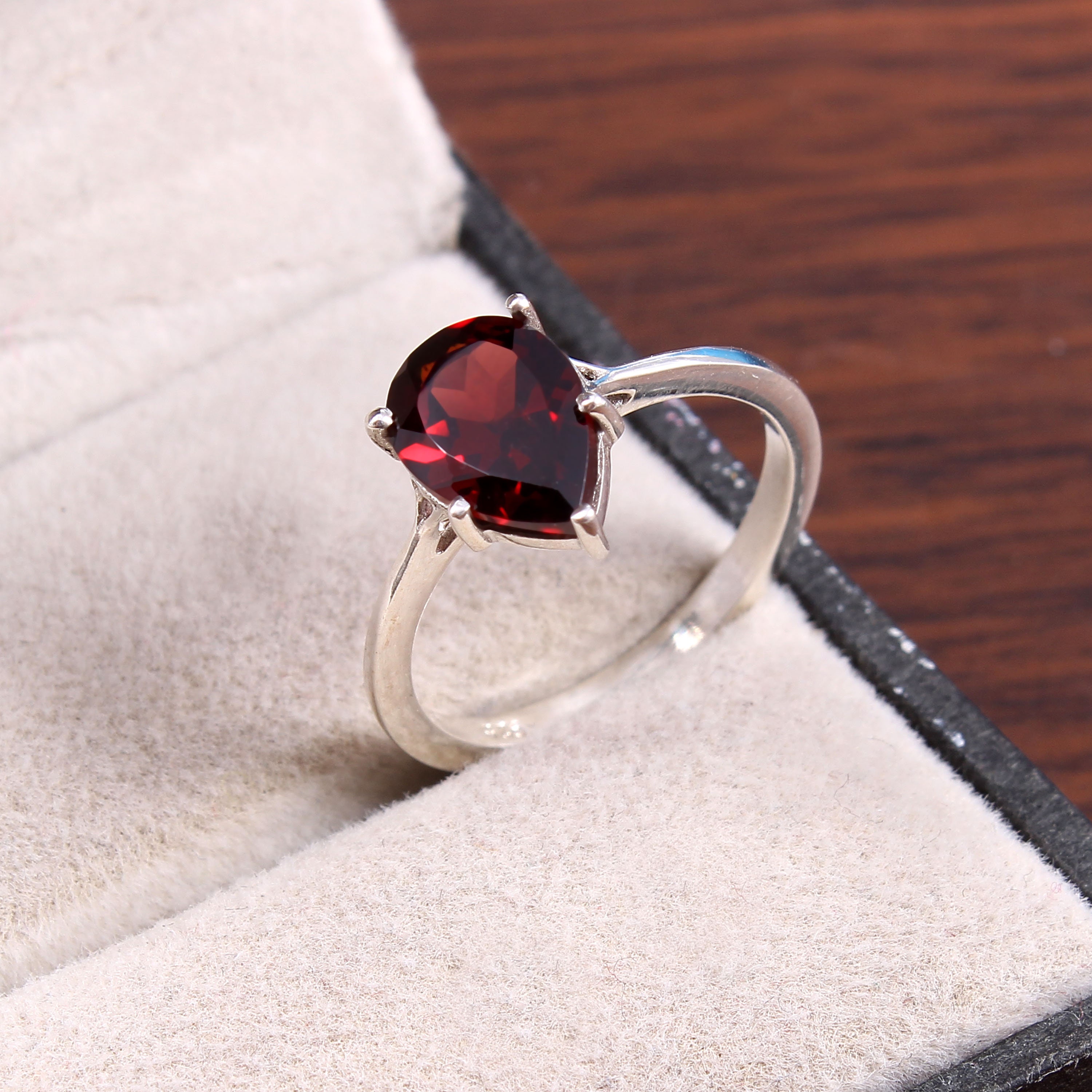 Beautiful Garnet Ring Wedding Ring Proposal Ring Anniversary | Etsy