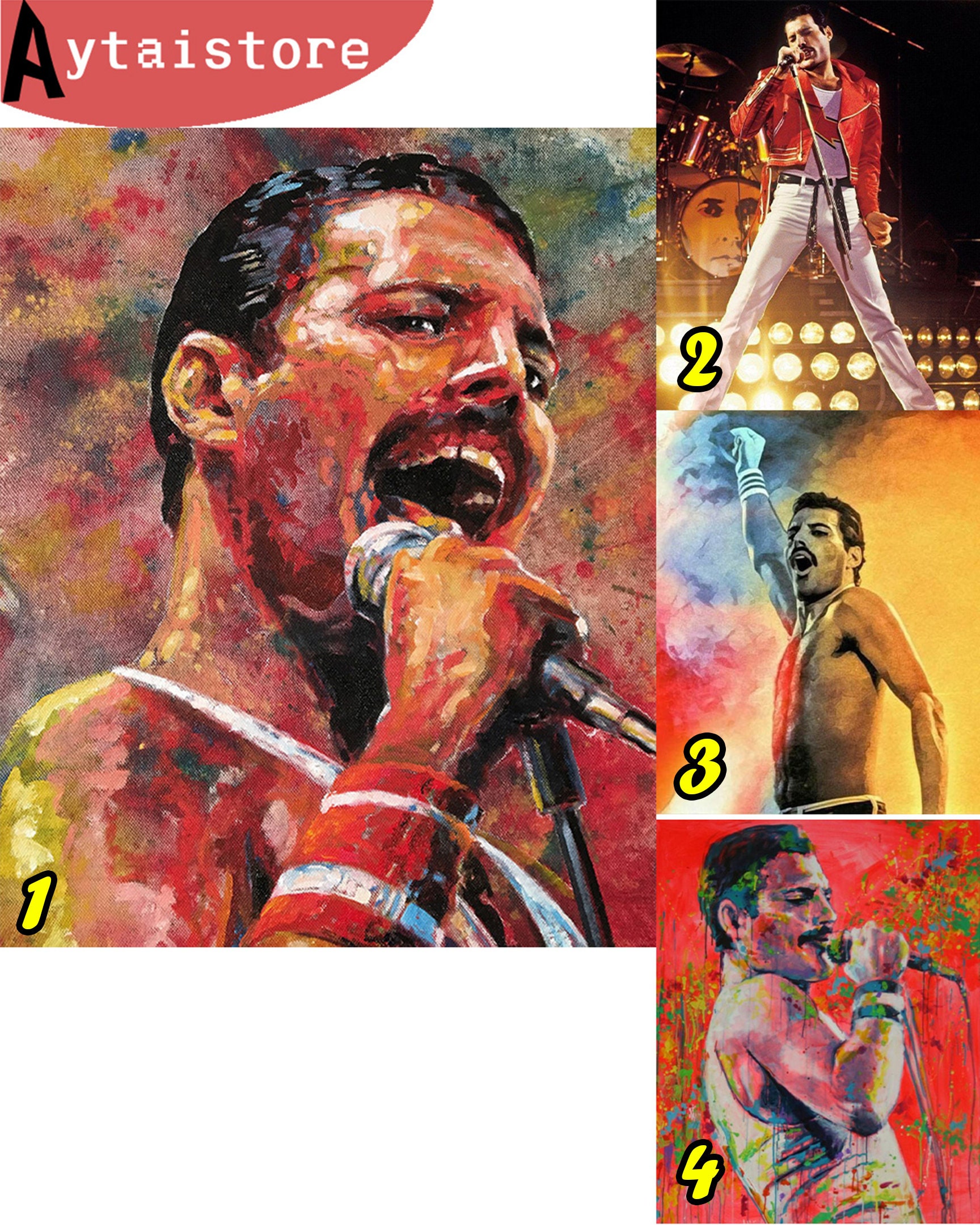 Queen Ribbon Freddie Mercury Diamond Painting 5D Diy Beads Puzzle Rock Band  AB Drill Art Embroider Cross Stitch Kit Home Decor