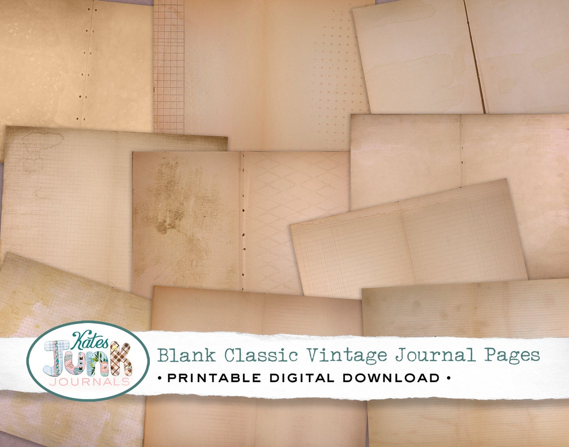 Classic Vintage Journal Pages - Digital Download - Etsy