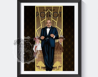 Hercule Poirot-affisch 8 x 10 konsttryck