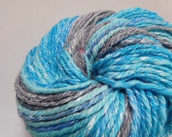 Merino and Bamboo, Gradient, Hand spun, Hand Dyed, 3 Ply Yarn, 120 Yards