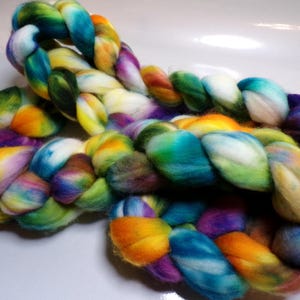 Superwash Merino and Nylon, Hand Dyed, Roving, Combed Top, for Spinning, 4 ounces