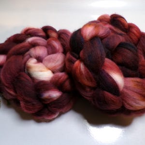 Superwash Merino and Nylon, Hand Dyed, Roving, Combed Top, for Spinning, 4 ounces