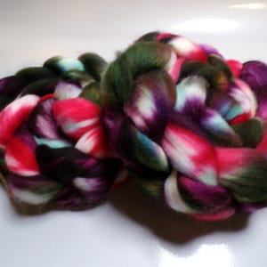 Superwash Merino and Nylon, Hand Dyed, Roving, Combed Top, for Spinning, 4 ounces
