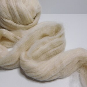 Baby Llama, Cria, White, Undyed, Bare, Combed Top, Roving, for Spinning, Felting, Crafting, 4 ounces image 6