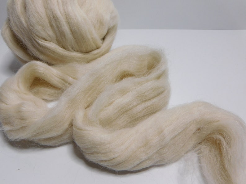 Baby Llama, Cria, White, Undyed, Bare, Combed Top, Roving, for Spinning, Felting, Crafting, 4 ounces image 6