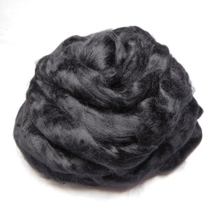 Black Bamboo, Combed Top, Roving, for Spinning, Crafts, 4 ounces