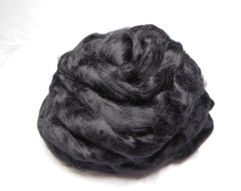 Black Bamboo, Combed Top, Roving, for Spinning, Crafts, 4 ounces