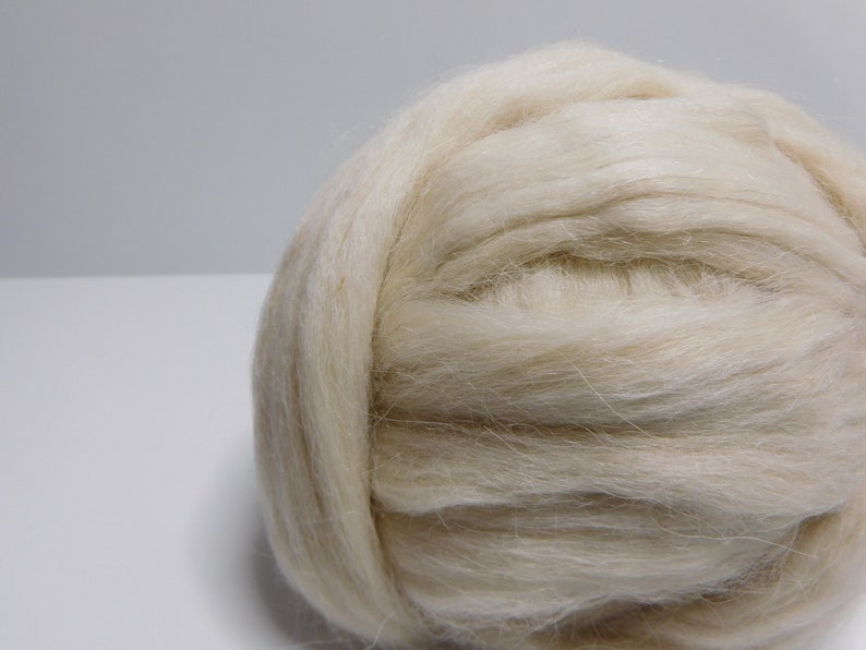 Baby Llama, Cria, White, Undyed, Bare, Combed Top, Roving, for Spinning, Felting, Crafting, 4 ounces image 5