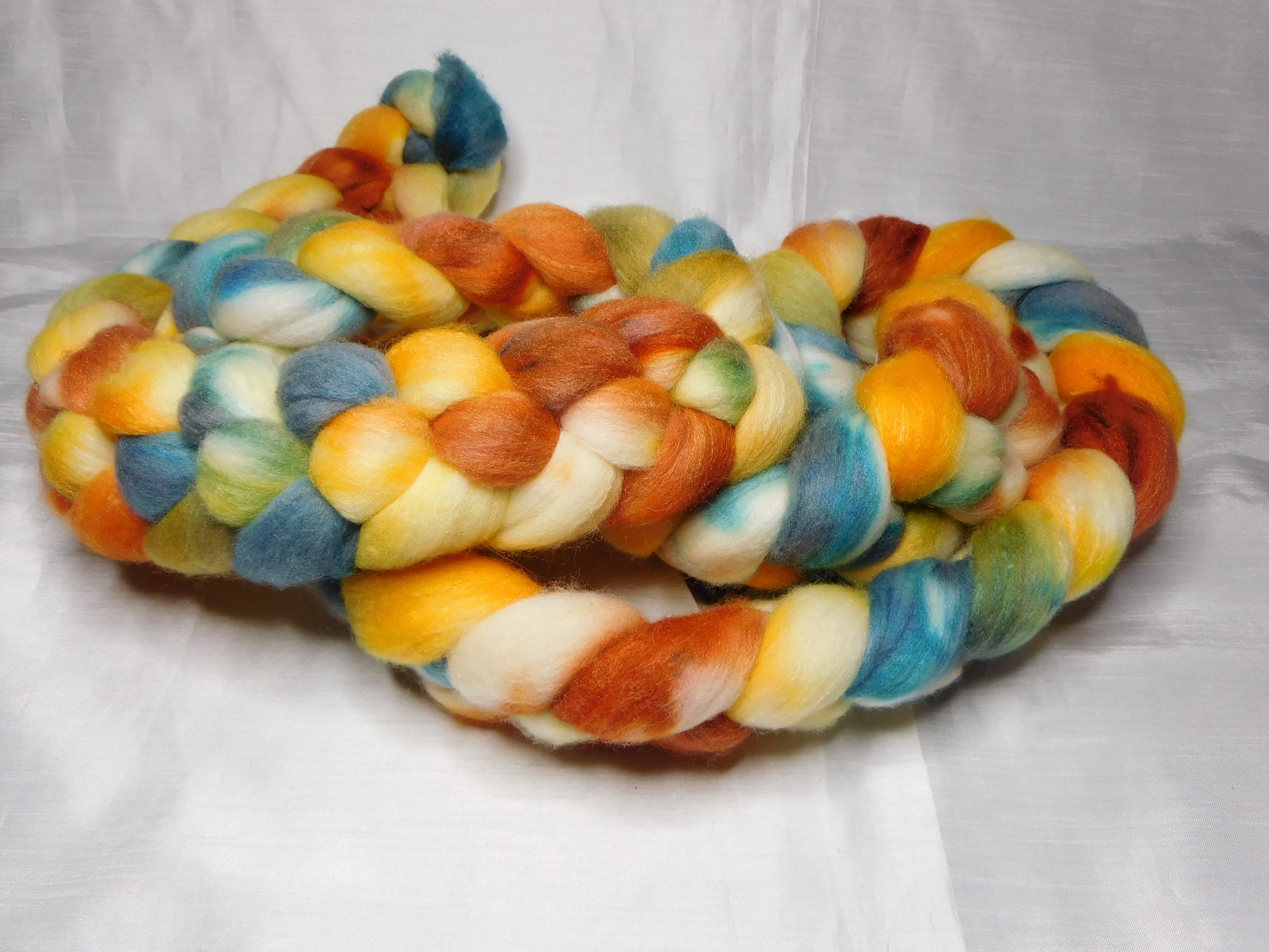 Merino and Silk 4 ounces Hand Dyed Combed Top Felting for Spinning Roving