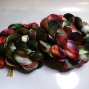 Superwash Merino and Nylon, Hand Dyed, Roving, Combed Top, for Spinning, 4 ounces