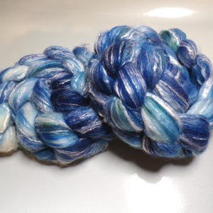 Superwash Merino, Bamboo, and Nylon, Hand Dyed, Roving, Combed Top, for Spinning, 4 ounces