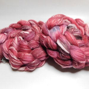 Merino, Bamboo, and Tweed, Hand Dyed, Roving, Combed Top, for Spinning, Felting, 4 ounces
