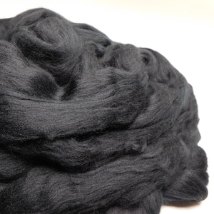 Superfine Merino, 18.5 Micron, Black, Combed Top, Roving, for Spinning, Felting, Crafting, 4 ounces