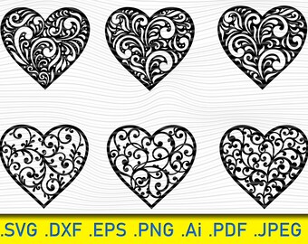 Download Lace Heart Svg Etsy