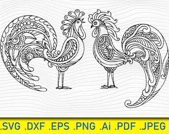 Download Rooster Mandala Svg Etsy