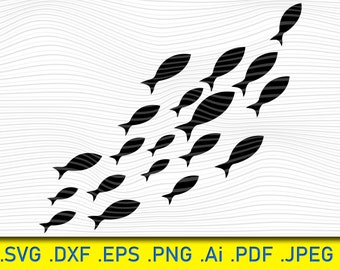 School Of Fish Svg Etsy