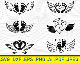 Download Baby Feet With Wings Etsy