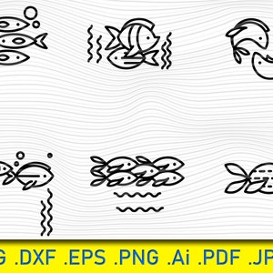 Arquivo de corte SVG de peixe, Clip Art de peixe, Clipart de peixe SVG, Silhueta de peixe SVG, Arquivos de corte SVG de peixe, Clipart DXF de peixe, SVG de peixe arco-íris, Vetor de peixe