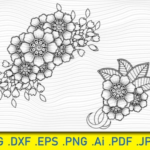 Flower bundle svg, Flower spray svg, Floral svg, Sign svg, Line drawing svg, bundle svg, Flower svg, SVG,PNG, EPS, Dxf, Download, Cricut