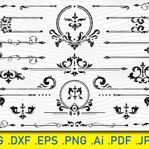 17 Vintage Ornamente, Vintage Schnörkel Ornament Rahmen Vektor, Swirl SVG, Flourish SVG, Swoosh SVG, Strich svg, Ornamente svg, dekoratives svg