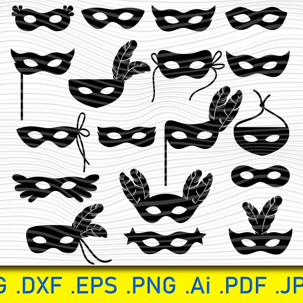 Carnival Mask Svg File, Masquerade Svg, Theater Mask svg, Carnival Mask ClipArt, Mardi gras svg, Mask Silhouette, Venetian mask Png, Cricut