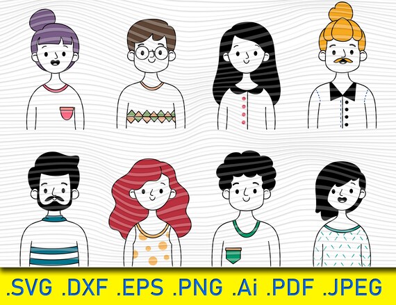 Digital images or vector graphics for commercial and personal use. People avatar clipart set