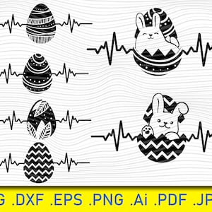 Battement de coeur avec des oeufs de Pâques, oeufs de Pâques SVG, oeufs SVG, oeuf de Pâques coupé fichier, oeufs Clipart, Svg de conception de Pâques, svg de Pâques, oeuf de Pâques de Mandala