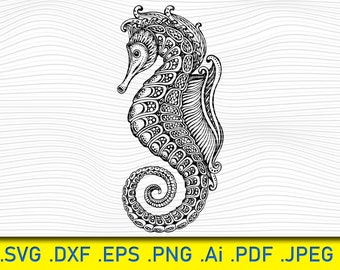 Seahorse svg file, Sea animal svg, Aquatic svg, Sea svg, Ocean svg, Summer svg, clipart, silhouette, decal, stencil, cut file, Vector, Svg