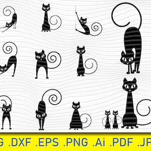 12 Black Cat Svg, Cat SVG, Peeking cat clipart, Peeping cat SVG, Halloween cat svg,cricut silhouette, Cat clipart, Cutting files, Animal Svg